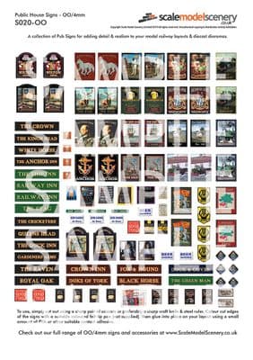 S020-OO Public House Signage OO/4mm/1:76