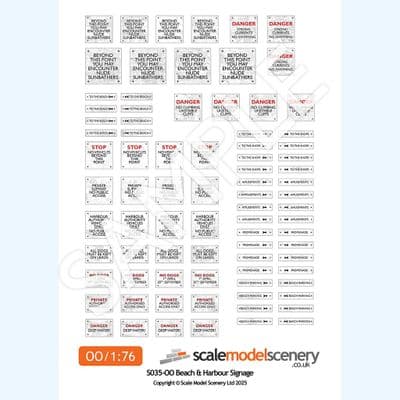 S035-OO Beach & Harbour Signs - OO/4mm/1:76