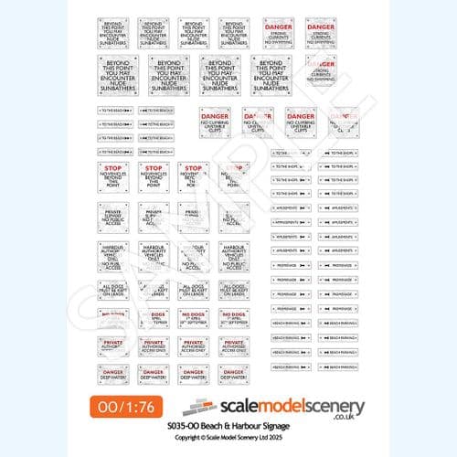 S035-OO Beach & Harbour Signs - OO/4mm/1:76