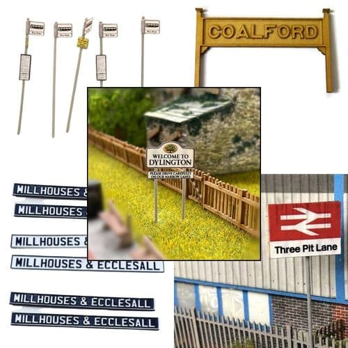 Station Signs Bundle - OO/4mm/1:76
