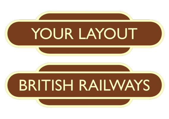 Steam Era Custom Railway Station Totem Signs - Small - Pack of 2 (280mm)