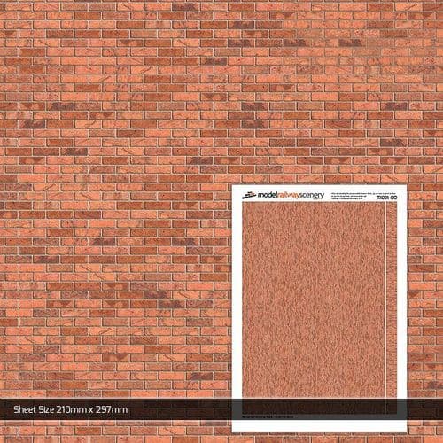 TX001-OO Reclaimed Victorian Brick Texture Paper (Pack of 5) - OO/4mm/1:76