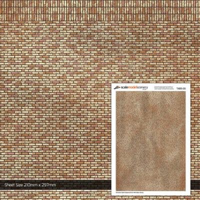 TX005-OO Industrial Brick With Black Mortar Texture Paper (Pack of 5) - OO/4mm/1:76