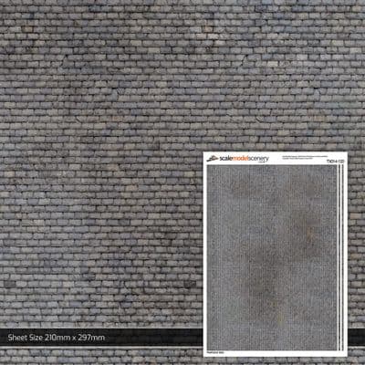 TX014-120 Weathered Slate Roofing Texture Paper (Pack of 5) - TT:120