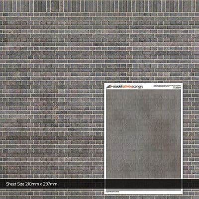 TX105-N English Bond Blue Engineering Brick Texture Paper (Pack of 5) - N/2mm/1:148