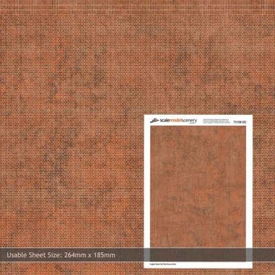 TX108-OO Old Red Brown Brick Texture Paper (Pack of 5) - OO/4mm/1:76