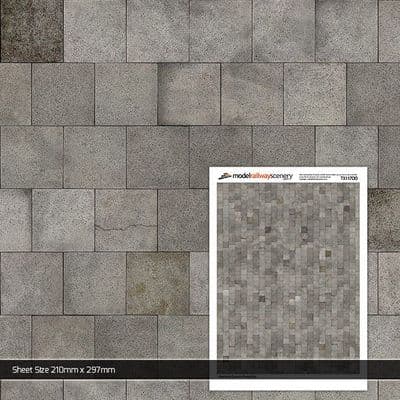 TX117-OO Dirty Concrete Paving Slabs (Pack of 5) OO/4mm/1:76