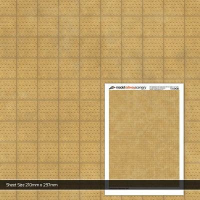 TX124-OO Tactile Paving Buff Texture Paper (Pack of 5) OO/4mm/1:76