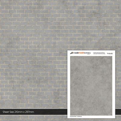 TX136-OO Weathered Grey Breeze Block Wall (Pack of 5) - OO/4mm/1:76