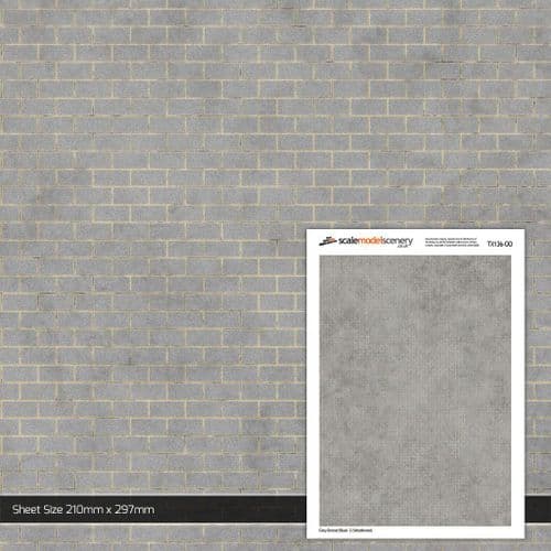 TX136-OO Weathered Grey Breeze Block Wall (Pack of 5) - OO/4mm/1:76