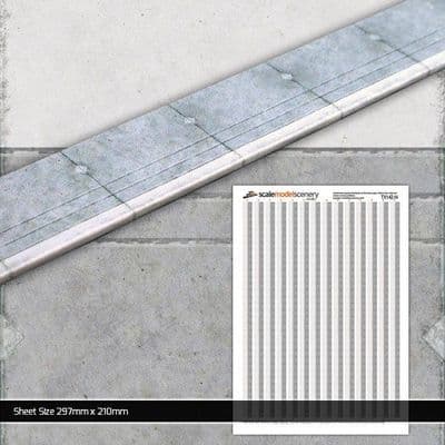 TX142-N Network Rail Platform Edge Coping Texture Paper (Pack of 2) - N/2mm/1:148