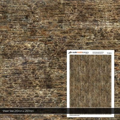 TX148-N Weathered Sandstone Ashlars Texture Paper (Pack of 5) - N/2mm/1:148
