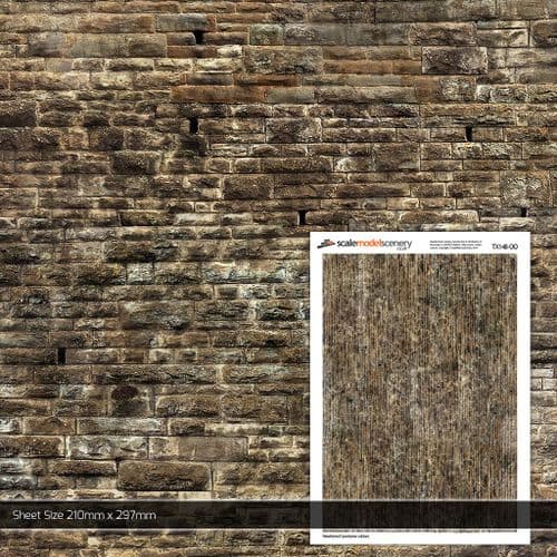 TX148 -OO Weathered Sandstone Ashlars Texture Paper (Pack of 5) - OO/4mm/1:76