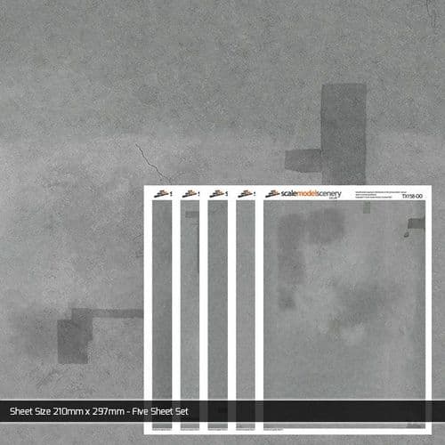 TX158-OO Weathered Asphalt Texture Paper (Pack of 5) - OO/4mm/1:76