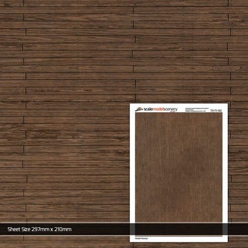 TX171-OO Wooden Flooring Texture Paper (Pack of 5) - OO/4mm/1:76