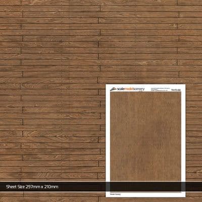 TX172-OO Wooden Flooring Texture Paper (Pack of 5) - OO/4mm/1:76