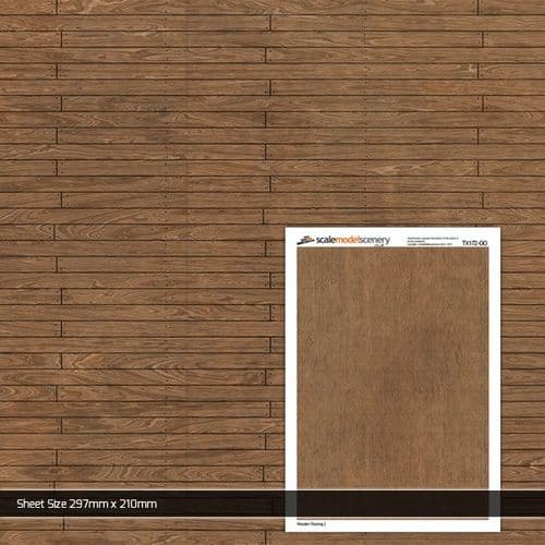 TX172-OO Wooden Flooring Texture Paper (Pack of 5) - OO/4mm/1:76
