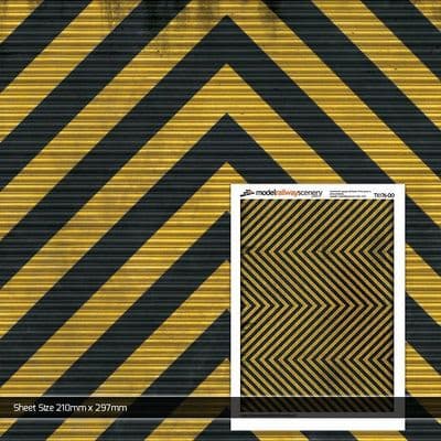TX176-OO Chevron Hazard Stripe Roller Shutter Door (Pack of 5) OO/4mm/1:76