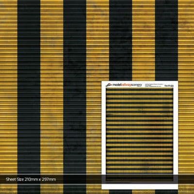 TX177-OO Vertical Hazard Stripe Roller Shutter Door (Pack of 5) OO/4mm/1:76