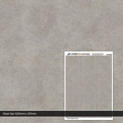 TX199-OO Weathered Light Grey Concrete Texture Paper (Pack of 5) - OO/4mm/1:76