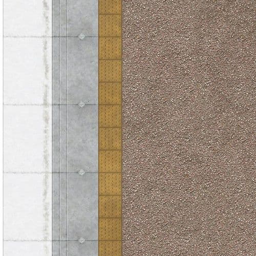 TX203-OO Weathered Pink Asphalt Platform Surface With Buff Tactile Paving (Pack of 5) OO/4mm/1:76