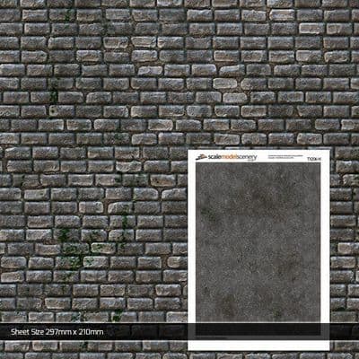 TX206-N Dark Weathered Cobblestones Texture Paper (Pack of 5) - N/2mm/1:148