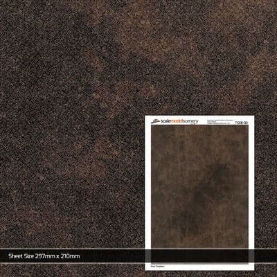 TX208-OO Rusty Treadplate Texture Paper (Pack of 5) - OO/4mm/1:76