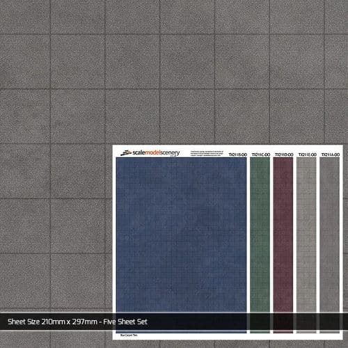 TX211-OO Carpet Tiles Texture Paper (Pack of 5) - OO/4mm/1:76