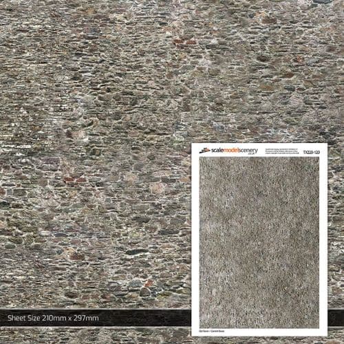 TX220-120 Old Stone Wall Texture Paper (Pack of 5) - TT:120