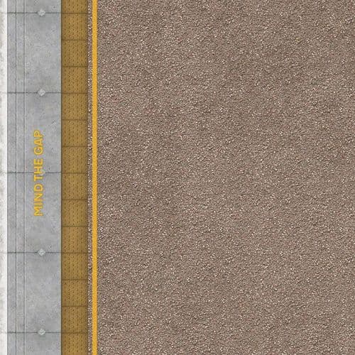 TX234-OO Pink Asphalt Platform Sheets Network Rail Coping & Yellow Line (Pack of 5) OO/4mm/1:76