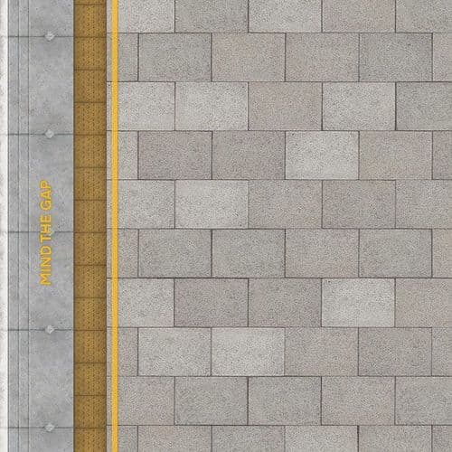 TX235-OO Slabbed Platform Sheets With Network Rail Coping & Yellow Line ( Pk of 5) OO/4mm/1:76