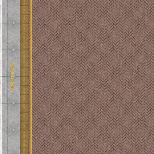 TX237-OO Pink Block Platform Sheets W/ Network Rail Coping & Yellow Line (Pk of 5) OO/4mm/1:76