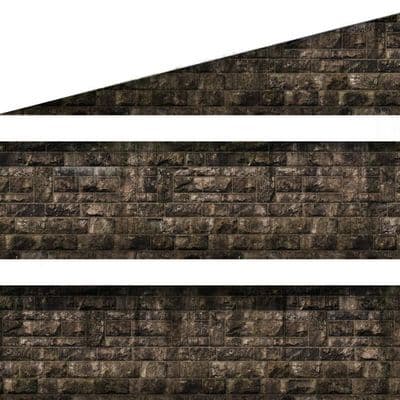 TX247-OO Dark Weathered Stone Ashlar Platform Wall Wraps - OO/4mm/1:76