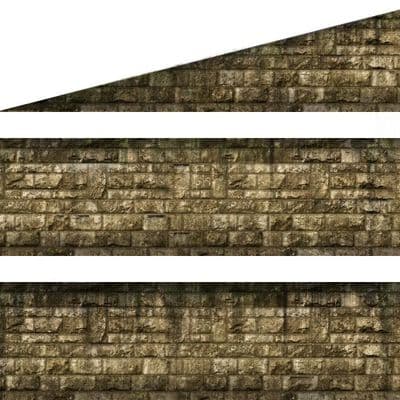 TX248-OO Yellow Weathered Stone Ashlar Platform Wall Wraps - OO/4mm/1:76