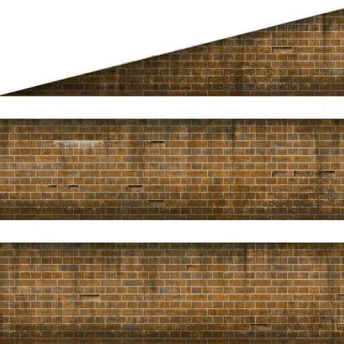 TX250-OO English Bond Weathered Brown Brick Platform Wall Wraps Texture Paper - OO/4mm/1:76