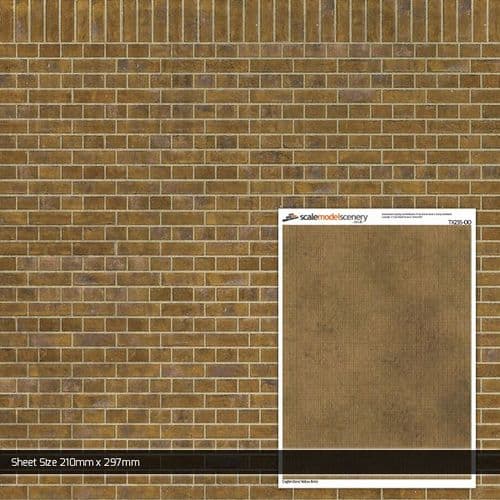 TX255-OO English Bond Yellow Brick Texture Paper (Pack of 5) - OO/4mm/1:76