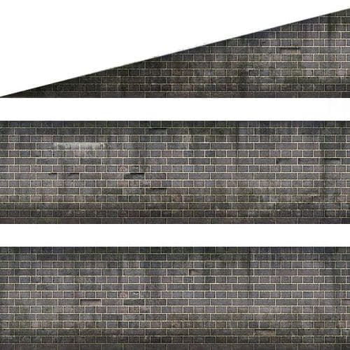 TX259-OO English Bond Weathered Blue Brick Platform Wall Wraps (18mm to 20mm high) - OO/4mm/1:76
