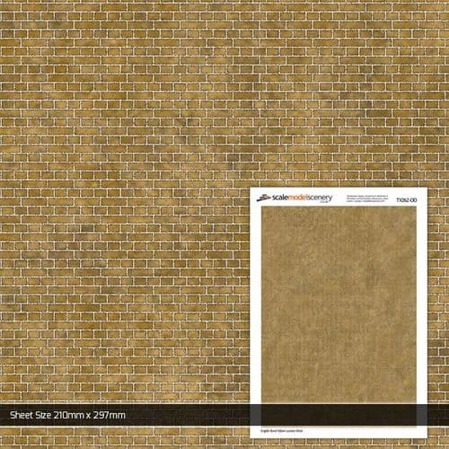 TX262-OO English Bond Yellow London Brick Texture Paper (Pack of 5) OO/4mm/1:76