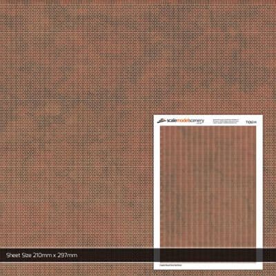 TX263-N English Bond Dirty Red Brick Texture Paper (Pack of 5) - N/2mm/1:148