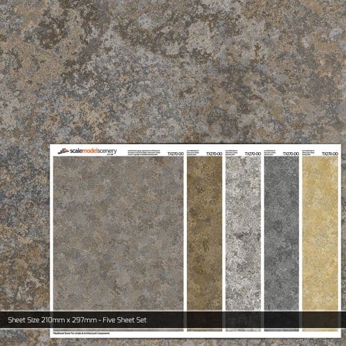 TX270-OO Architectural Stone Texture Paper (Pack of 5) - OO/4mm/1:76
