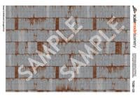 TX280-120 Rusty & Weathered Corrugated Iron Texture Paper (Pack of 5) - TT:120