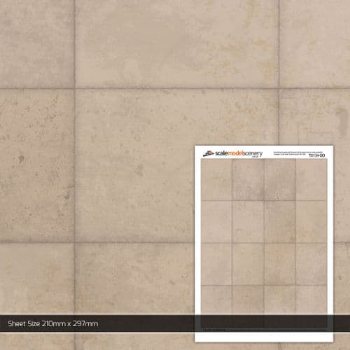 TX297-OO Hardstanding Buff Concrete Texture Paper (Pack of 5) - OO/4mm/1:76