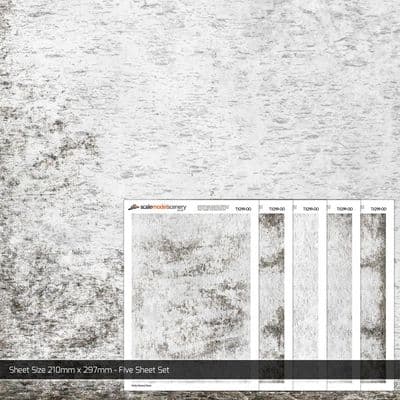 TX299-OO Weathered Whitewashed Stone Texture Paper (Pack of 5) - OO/4mm/1:76
