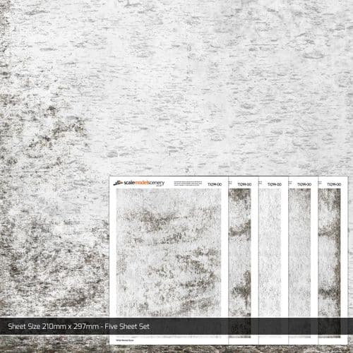 TX299-OO Weathered Whitewashed Stone Texture Paper (Pack of 5) - OO/4mm/1:76