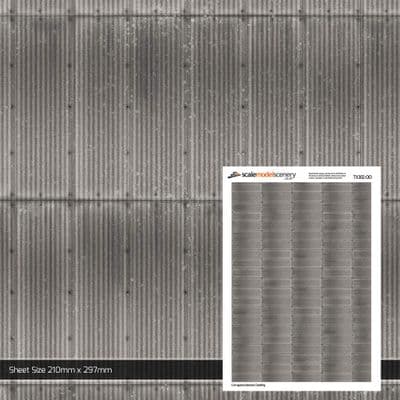TX302-OO Corrugated Asbestos Cladding (Pack Of 5) - OO/4mm/1:76
