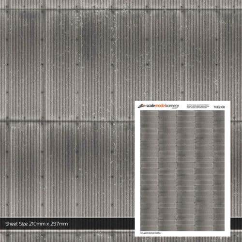 TX302-OO Corrugated Asbestos Cladding (Pack Of 5) - OO/4mm/1:76