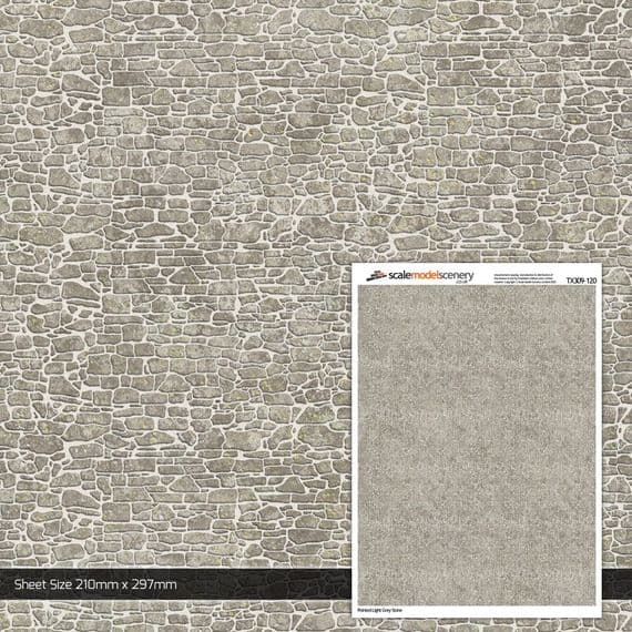 TX309-120 Pointed Light Grey Stone Texture Paper (Pack of 5) - TT:120