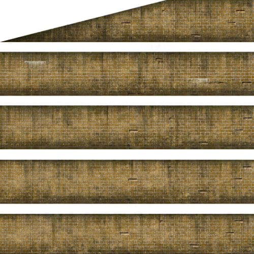 TX310-OO English Bond Weathered Yellow Brick Platform Wall Wraps - OO/4mm/1:76