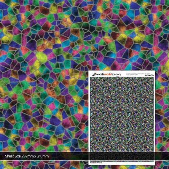 WX006-OO Stained Glass Windows Sheet 2 OO/4mm/1:76