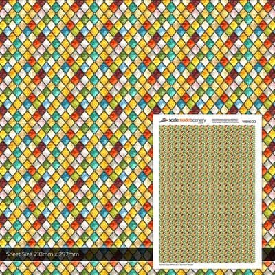 WX010-OO Stained Glass Windows Sheet 3 - Diamond Pattern OO/4mm/1:76